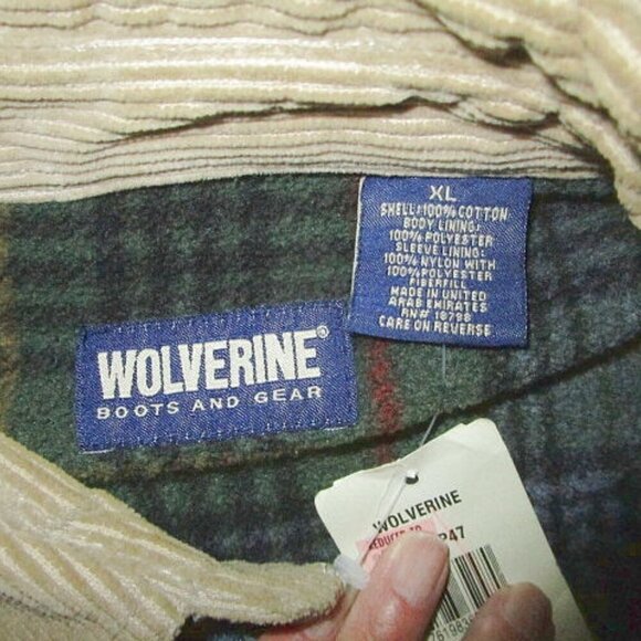 Vtg Wolverine Chore Jacket Mens Size XL Blanket Lined Denim Corduroy Collar Barn - Picture 6 of 12